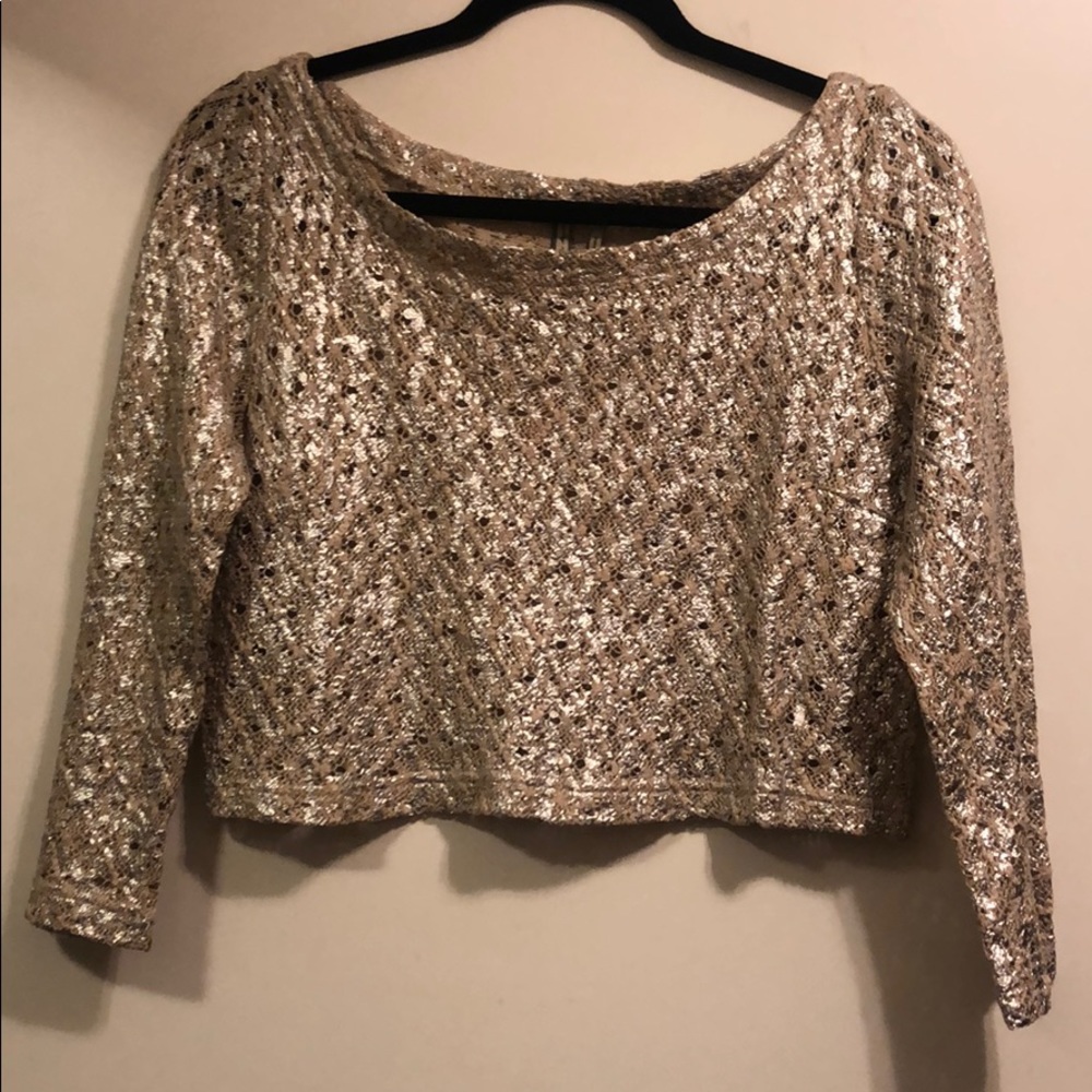 Guess gold crop sweater